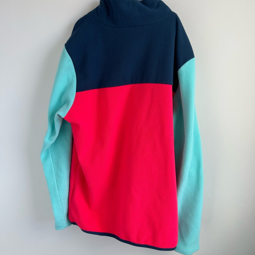 The North Face Girl’s Colorblock Zip Fleece - Hot Pink/Teal/Navy - Picture 2 of 3